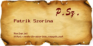 Patrik Szorina névjegykártya